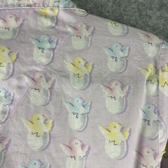 Nick and Nora Pajama Top Womens Small Purple Chick Egg Pastel Cotton Easter - Picture 11 of 12